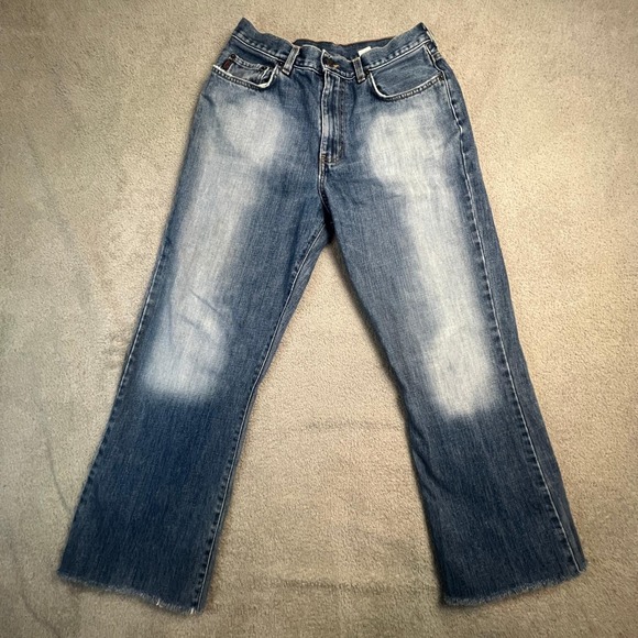 Abercrombie & Fitch Other - Vintage Y2K Abercrombie & Fitch Mens 31x28 Blue Faded Raw Hem Straight Leg Jeans